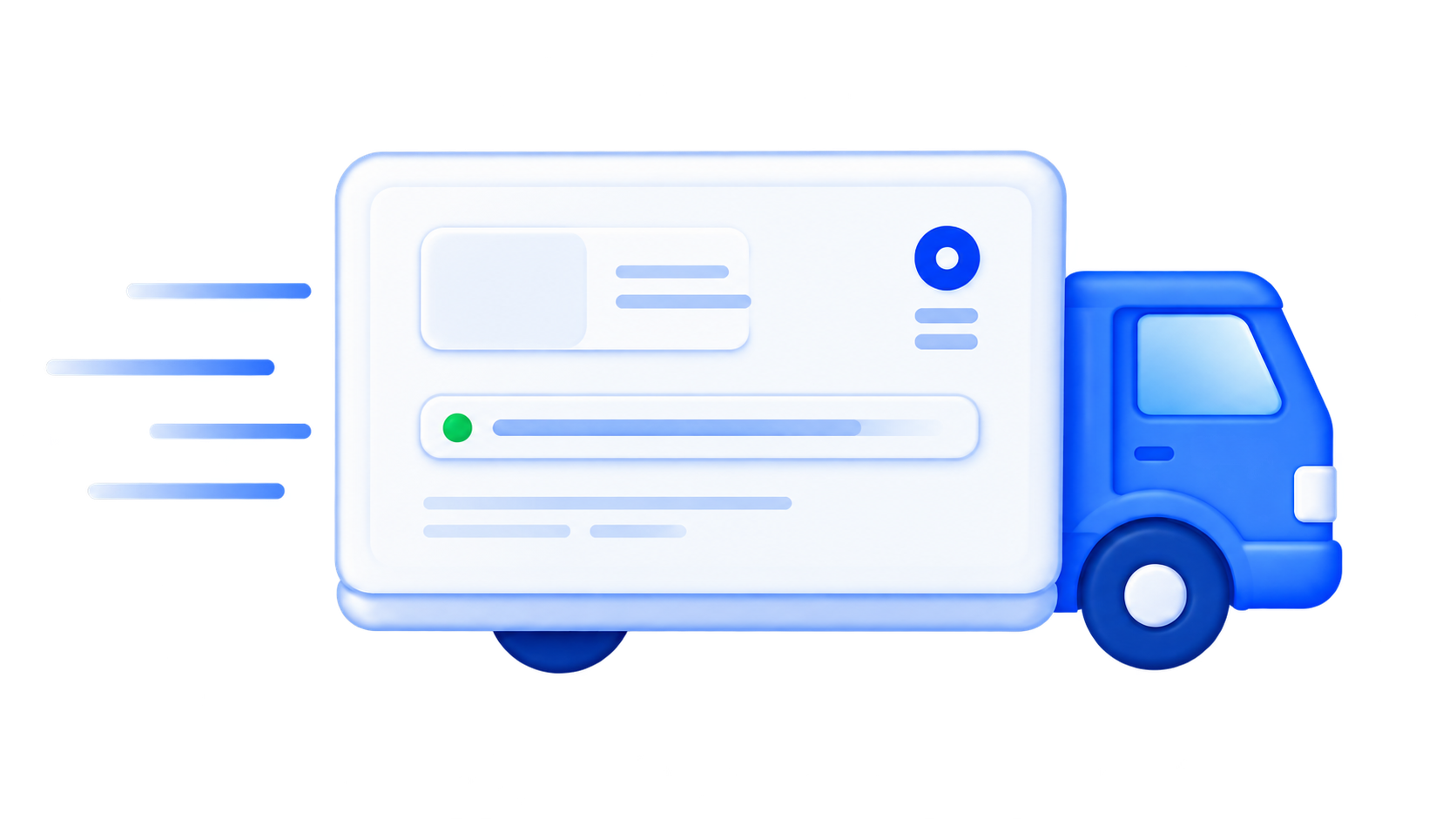 Camion de migrare care ilustrează mutarea gratuită a site-ului
